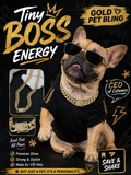 Iced Out Gold Cuban Link Pet Chain, Bling Rhinestone Dog Necklace, Hip Hop Style Puppy Jewelry Accessory for Photoshoot Party