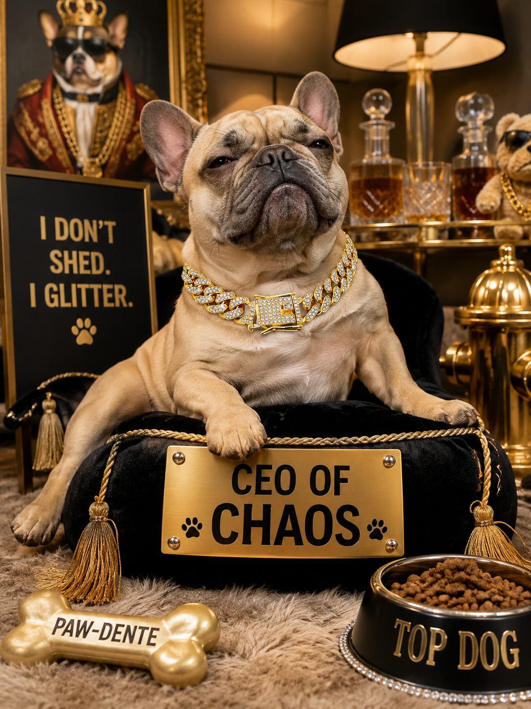 Rhinestone Gold Cuban Link Pet Necklace, Hip Hop Bling Dog Chain, Adjustable Sparkly Puppy Jewelry for Party Photoshoot