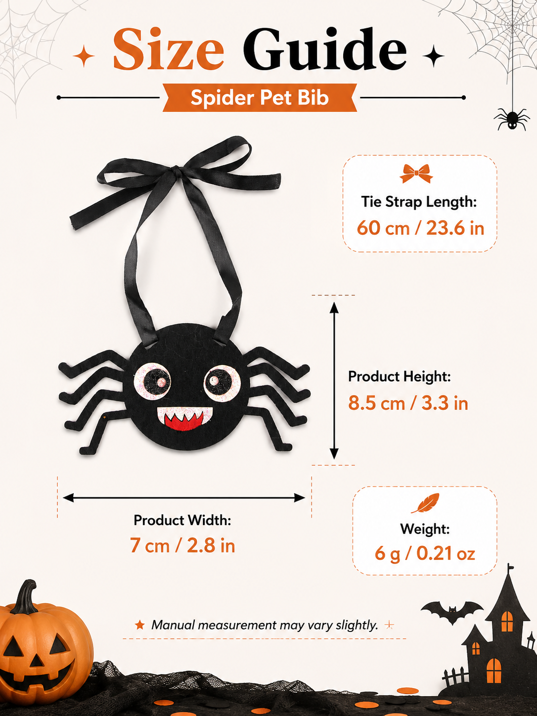 Halloween Spider Pet Neck Ornament, Felt Spider Dog Costume Collar, Tie-On Cute Puppy Cosplay Accessory for Halloween Party & Pet Photos