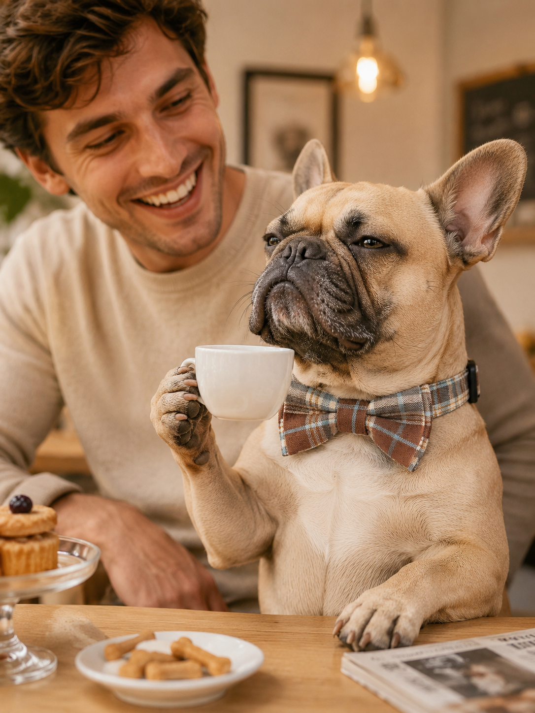 Brown Plaid Pet Bow Tie Collar, Adjustable Soft Fabric Dog Bowtie, Classic Gentleman Puppy Accessory for Party, Wedding & Pet Photoshoot