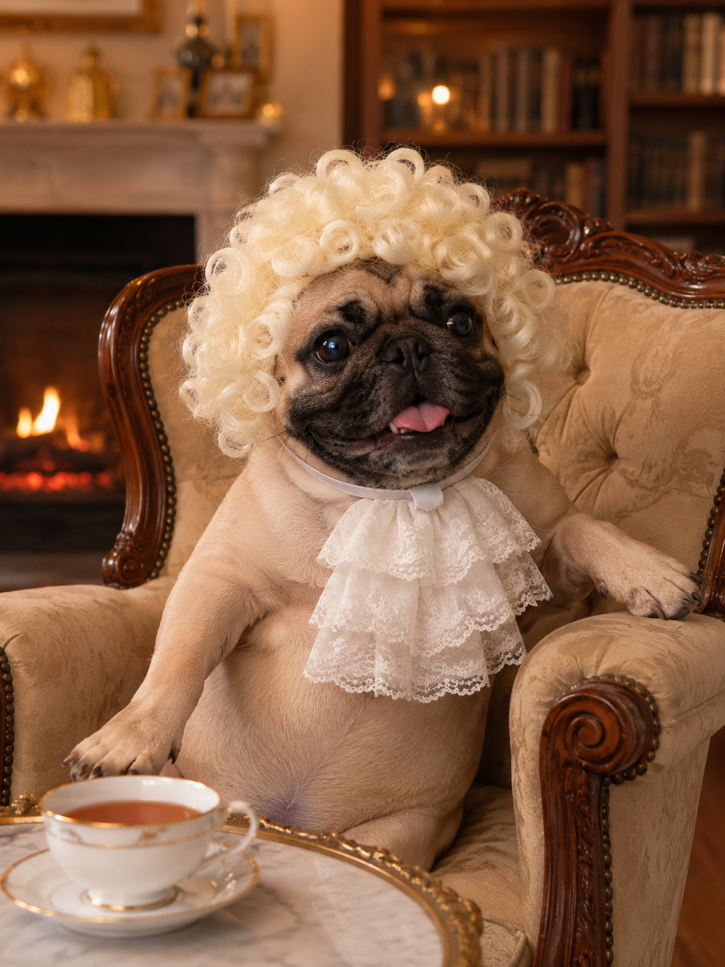 Blonde Curly Pet Wig, Funny Explosive Hairstyle Dog Cat Costume Wig for Party Cosplay Photo Props
