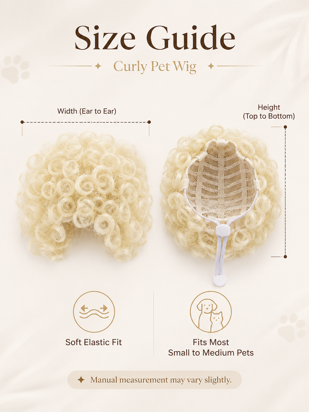 Blonde Curly Pet Wig, Funny Explosive Hairstyle Dog Cat Costume Wig for Party Cosplay Photo Props