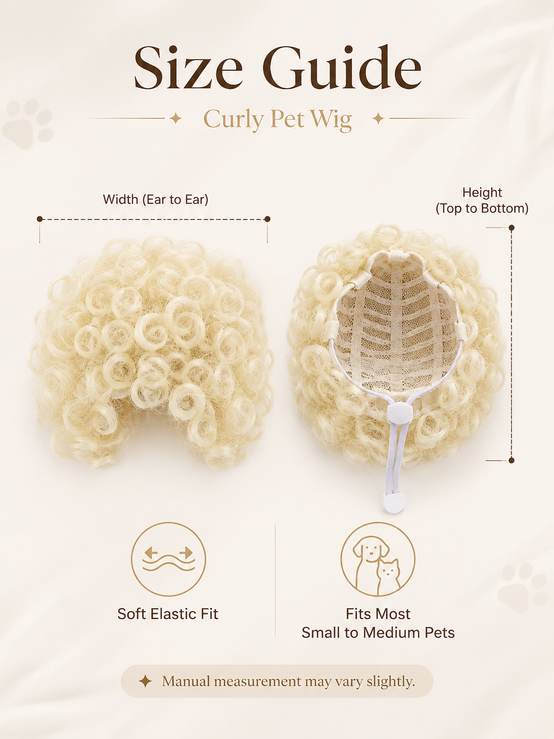 Blonde Curly Pet Wig, Funny Explosive Hairstyle Dog Cat Costume Wig for Party Cosplay Photo Props