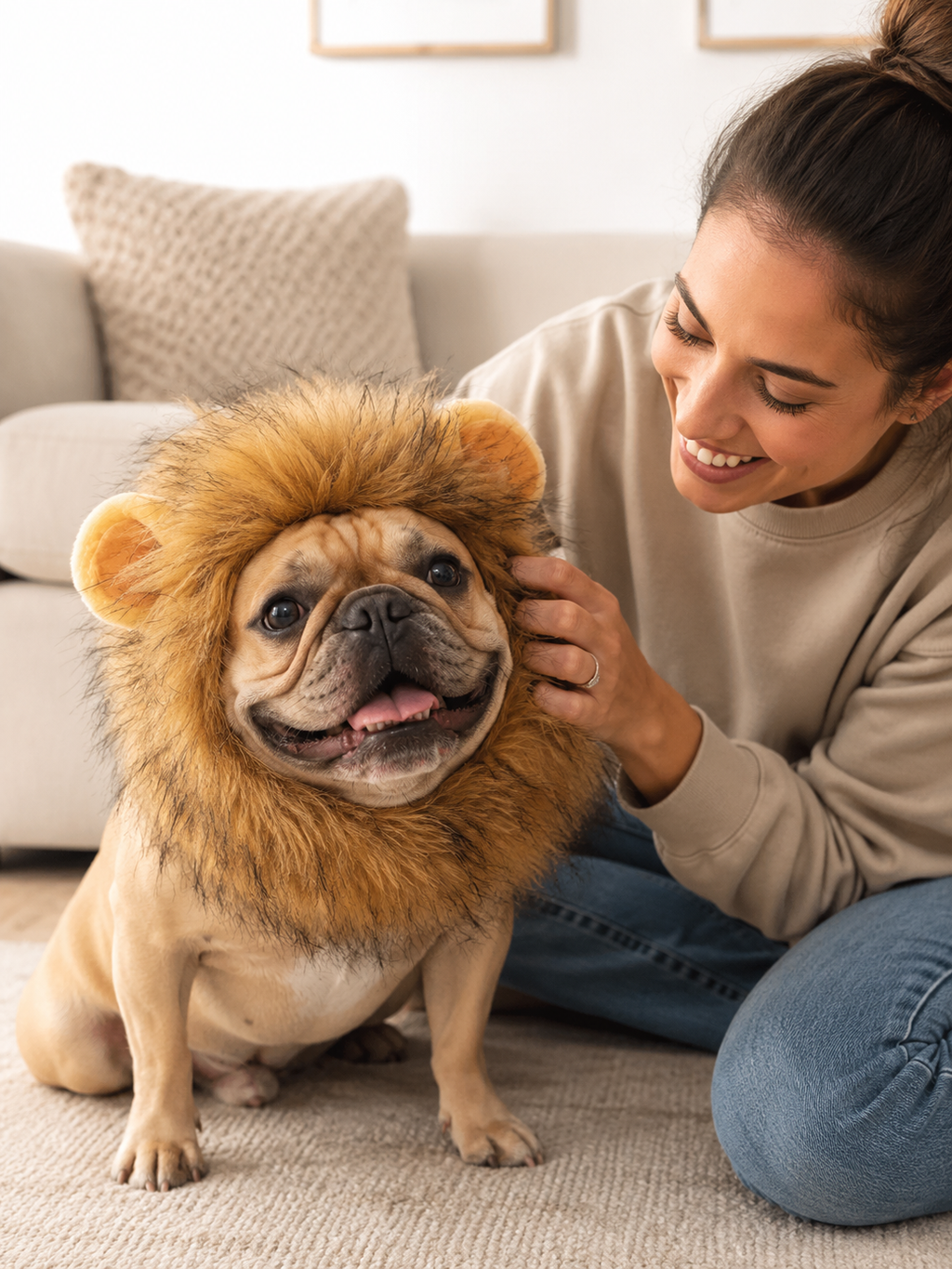 Pet Lion Mane Wig, Cute Lion Head Costume for Dogs Cats Funny Cosplay Party Photo Props