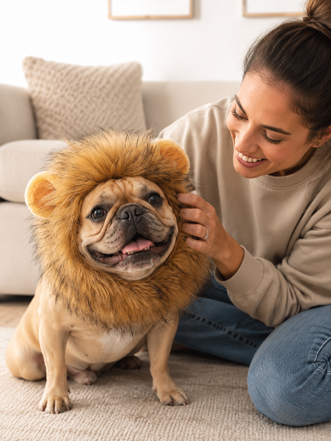 Pet Lion Mane Wig, Cute Lion Head Costume for Dogs Cats Funny Cosplay Party Photo Props