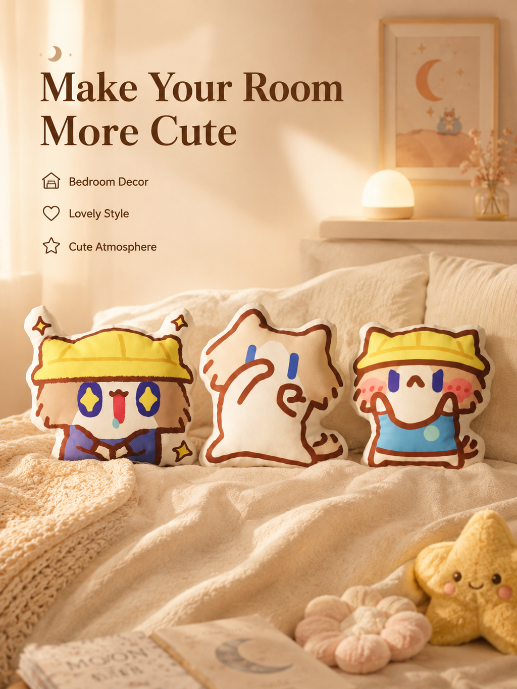 Cute Monthly Salary Cat Plush Pillow, Kawaii Cartoon Cat Stuffed Doll, Soft Throw Cushion Waist Support Plush Toy, Lovely Cat Character Decor Gift