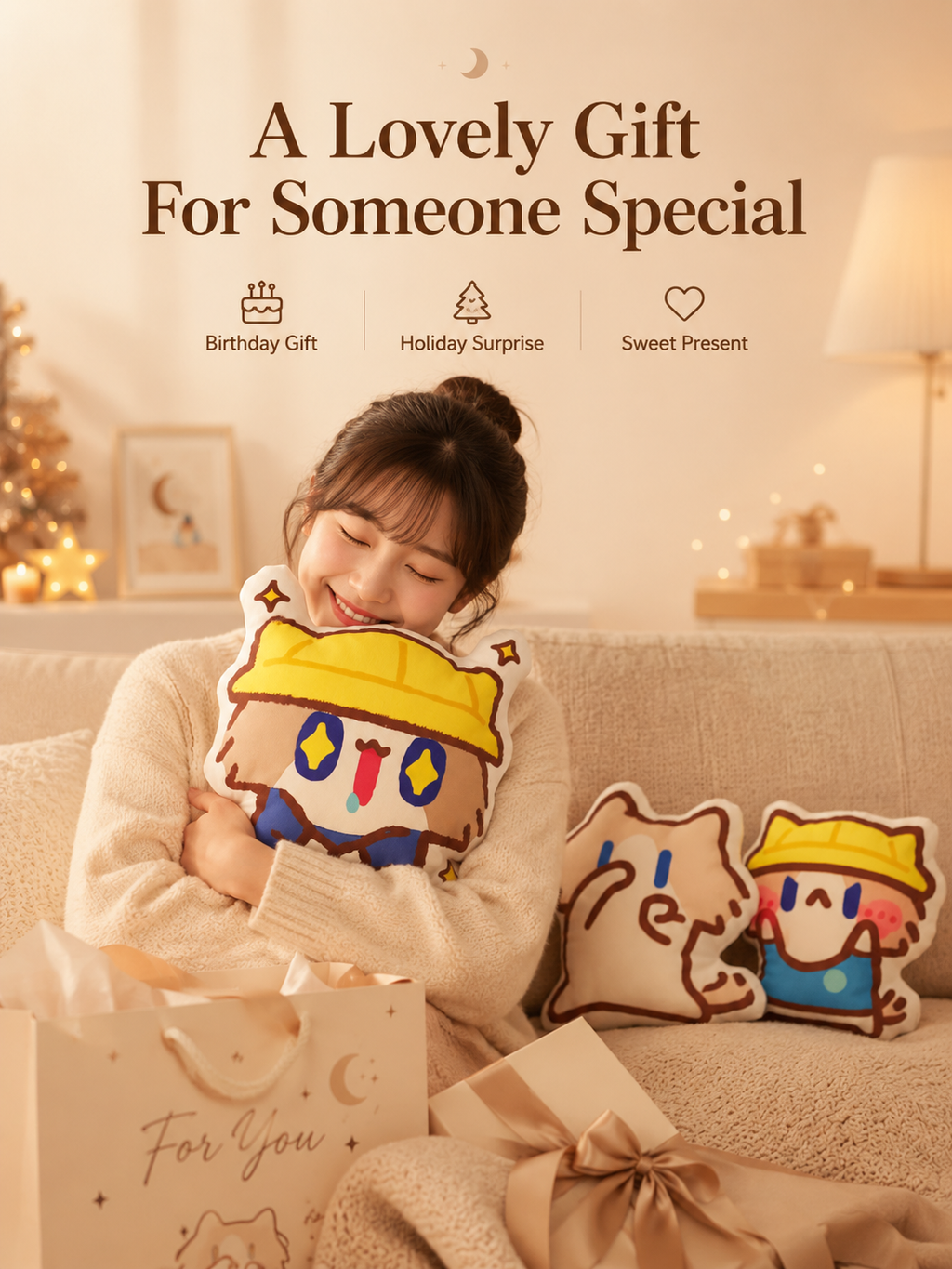 Cute Monthly Salary Cat Plush Pillow, Kawaii Cartoon Cat Stuffed Doll, Soft Throw Cushion Waist Support Plush Toy, Lovely Cat Character Decor Gift