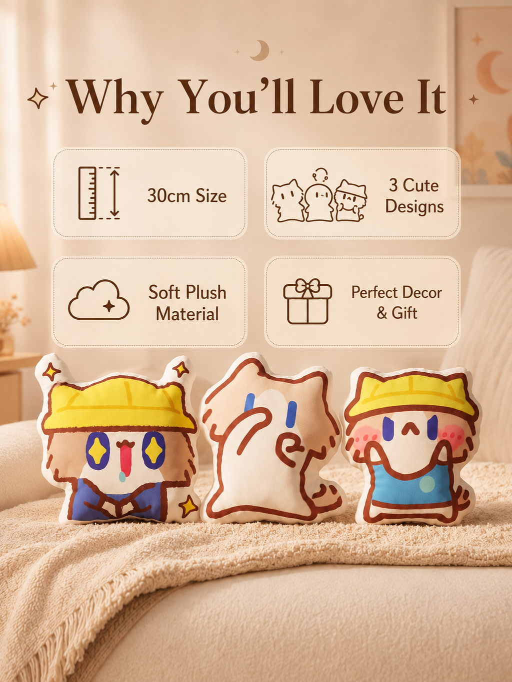Cute Monthly Salary Cat Plush Pillow, Kawaii Cartoon Cat Stuffed Doll, Soft Throw Cushion Waist Support Plush Toy, Lovely Cat Character Decor Gift