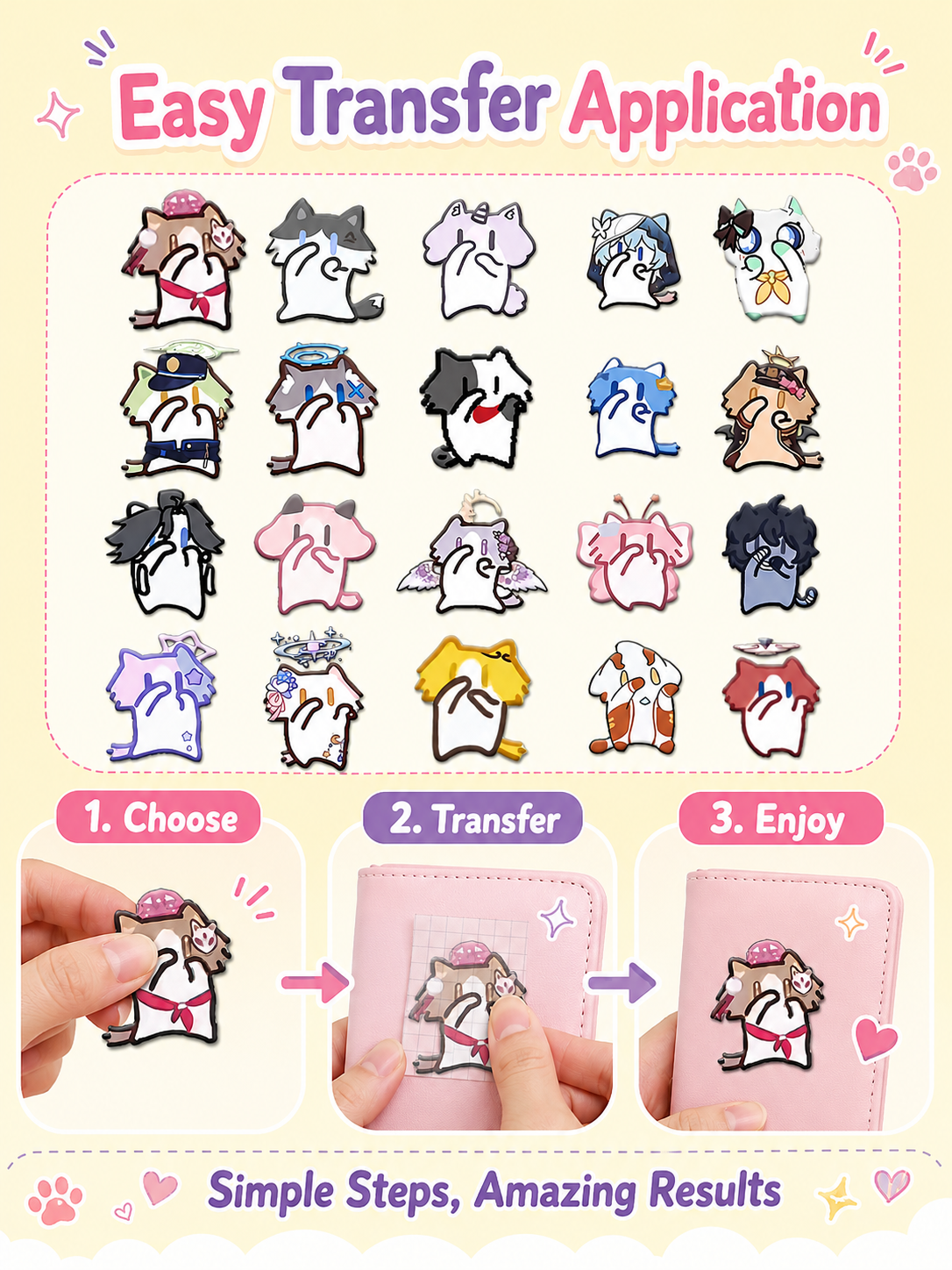 Cute Monthly Salary Cat Transfer Stickers, Kawaii Cartoon Cat Clear Waterproof Stickers, DIY Decorative Decals for Phone Case Water Bottle Laptop Journal