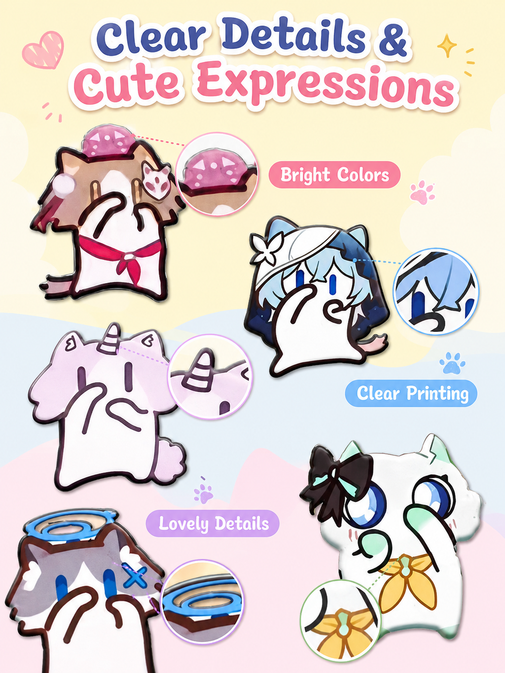 Cute Monthly Salary Cat Transfer Stickers, Kawaii Cartoon Cat Clear Waterproof Stickers, DIY Decorative Decals for Phone Case Water Bottle Laptop Journal