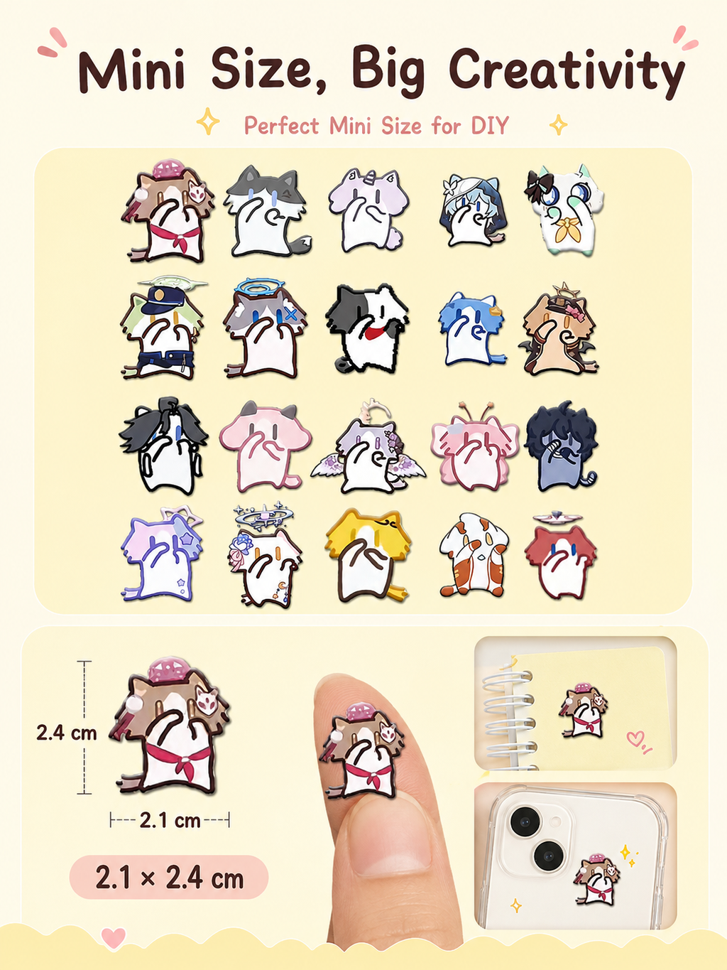 Cute Monthly Salary Cat Transfer Stickers, Kawaii Cartoon Cat Clear Waterproof Stickers, DIY Decorative Decals for Phone Case Water Bottle Laptop Journal