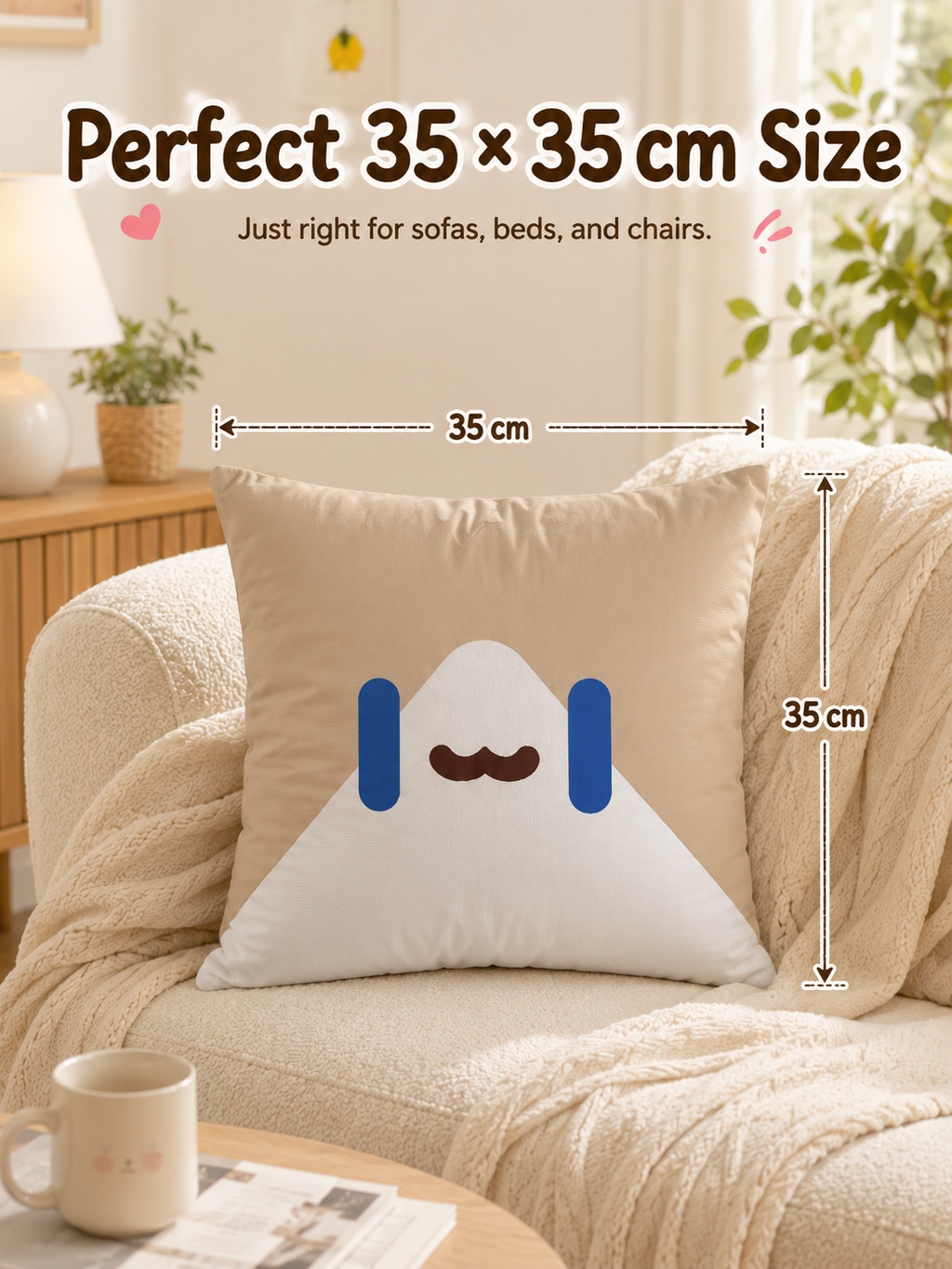 Cute Summer Beach Cartoon Cat Throw Pillow Cover, Square Decorative Cushion Case, Soft Pillowcase for Home Office Dorm