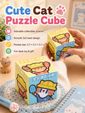 Cute Cartoon Cat 3x3 Magic Cube, Lovely IP Printed Puzzle Cube, Educational Stress Relief Toy, Creative Gift for Students