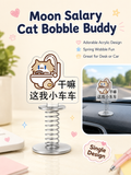 Cute Cartoon Cat Acrylic Spring Wobble Stand Figure, Double‑Sided Printed Shaking Ornament, Car Dashboard & Desk Decor
