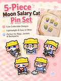 Cute Cartoon Cat Acrylic Brooch Set, Funny Meme Kitten Pins, Lovely Badge Decor for Backpack Clothes