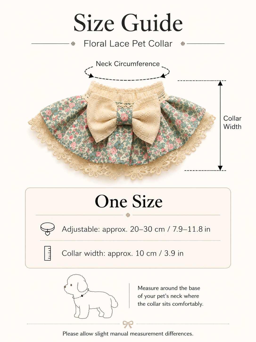 Vintage Floral Lace Pet Collar, Cute Bowknot Dog Neck Dress, Breathable Floral Puppy Neckwear for Daily Walking & Photo Shooting