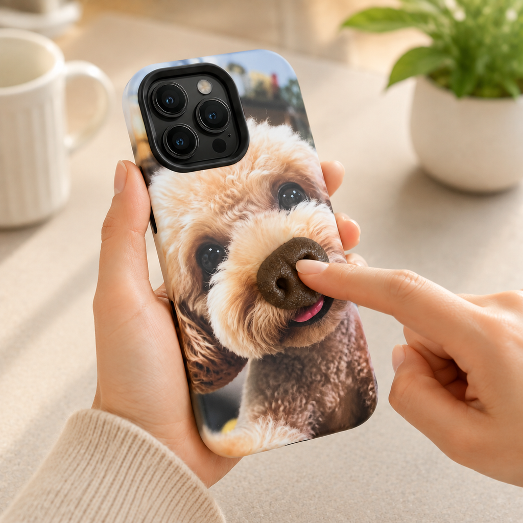 🐶 Stress‑Relief Pet Phone Case | Squishy 3D Silicone Nose