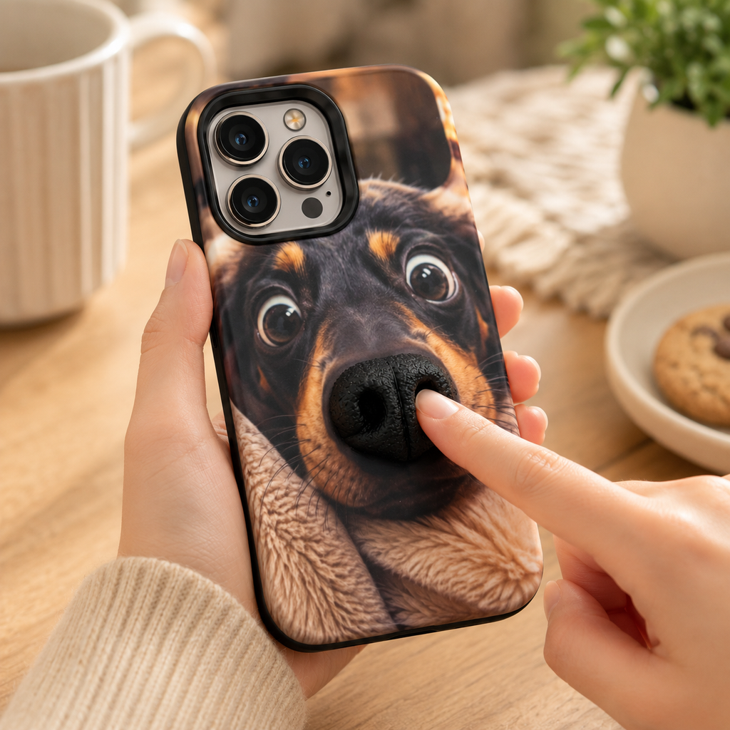 🐶 Stress‑Relief Pet Phone Case | Squishy 3D Silicone Nose