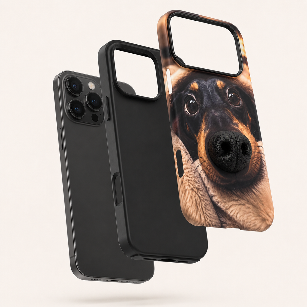 Send your dog photo｜Custom 3D squishy nose dog phone case