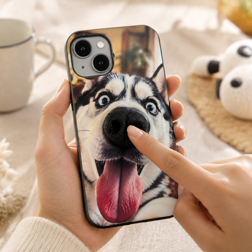 🐶 Stress‑Relief Pet Phone Case | Squishy 3D Silicone Nose