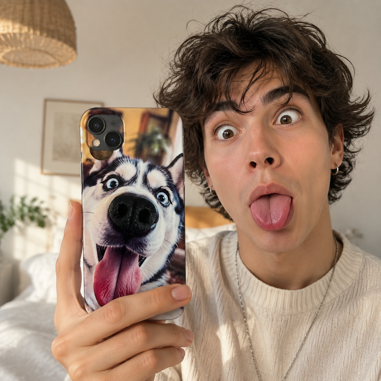 🐶 Stress‑Relief Pet Phone Case | Squishy 3D Silicone Nose