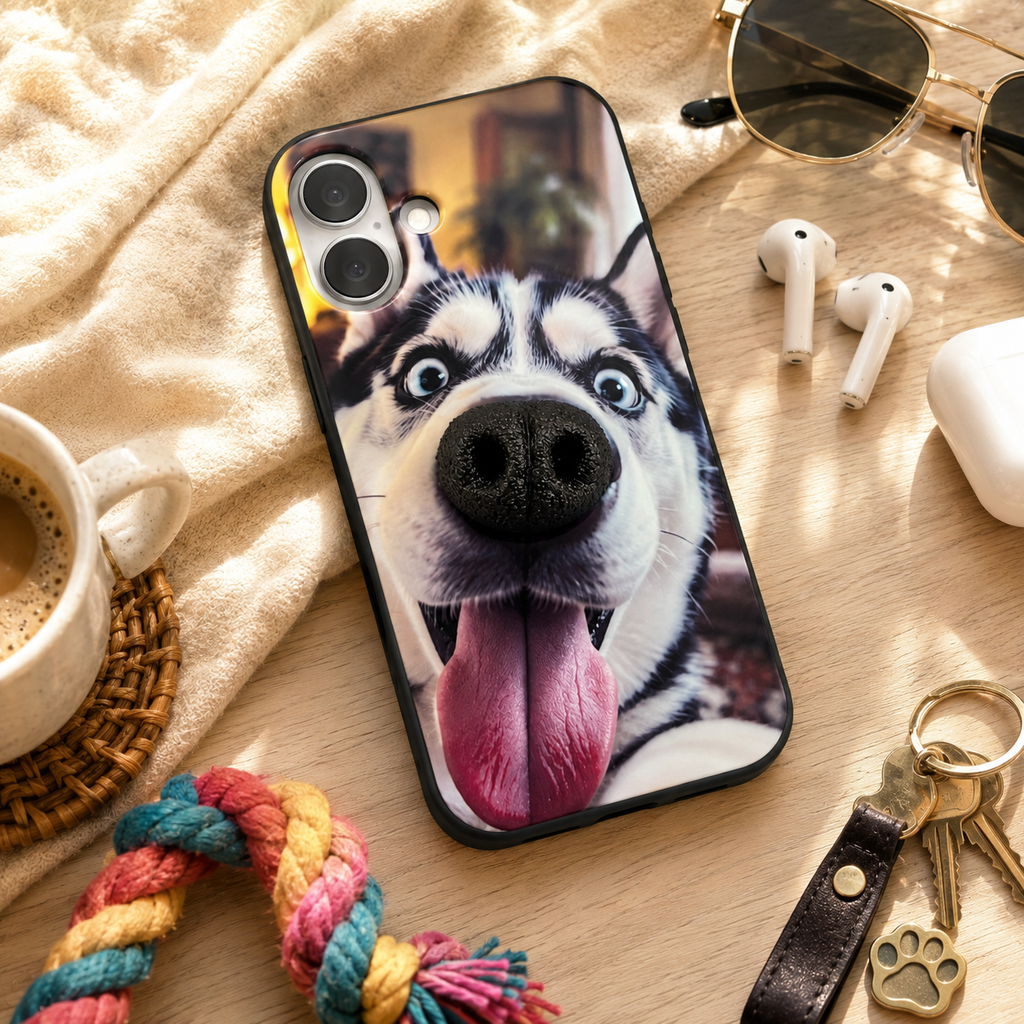 🐶 Stress‑Relief Pet Phone Case | Squishy 3D Silicone Nose