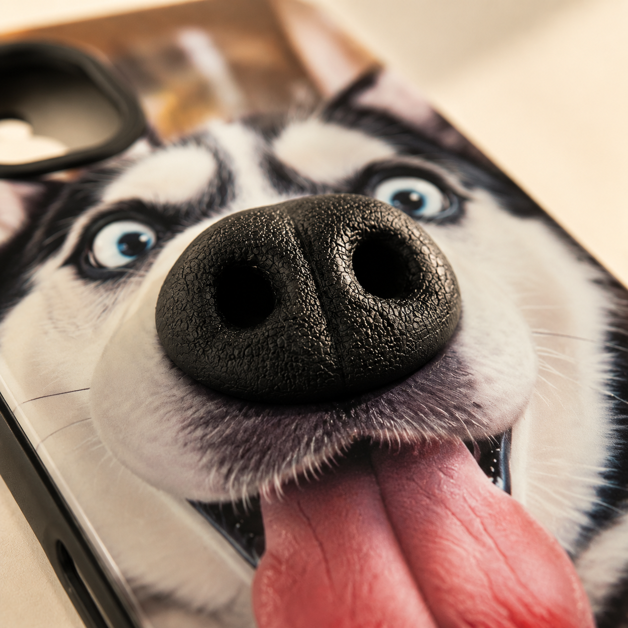 Send your dog photo｜Custom 3D squishy nose dog phone case