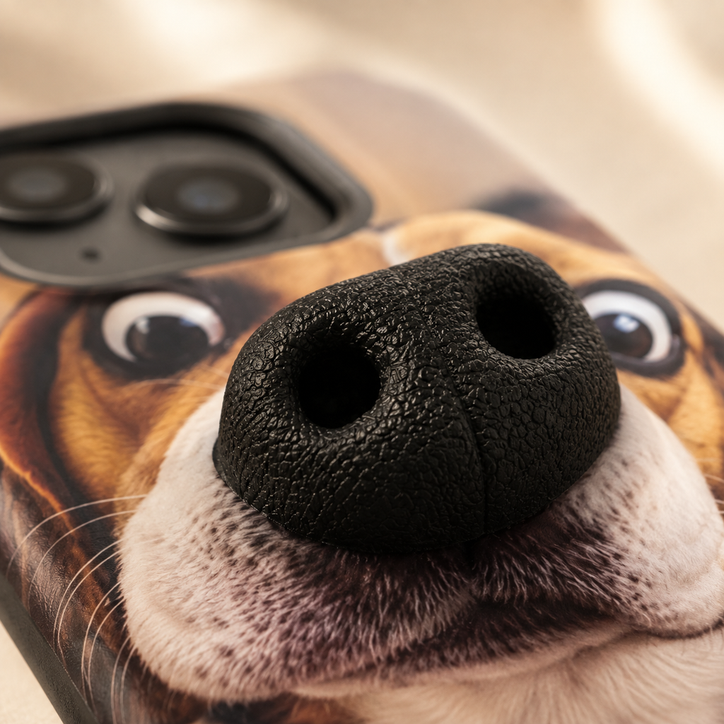 🐶 Stress‑Relief Pet Phone Case | Squishy 3D Silicone Nose