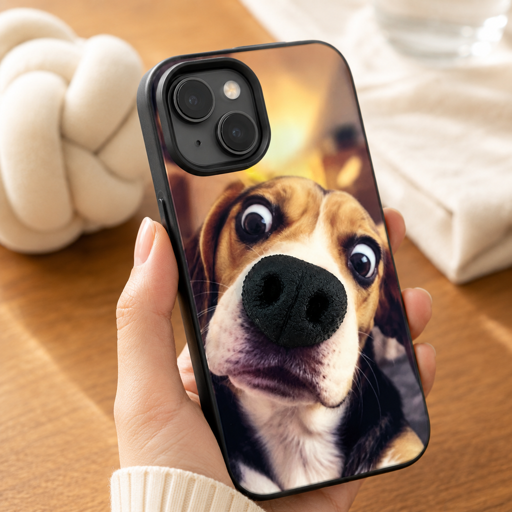 🐶 Stress‑Relief Pet Phone Case | Squishy 3D Silicone Nose
