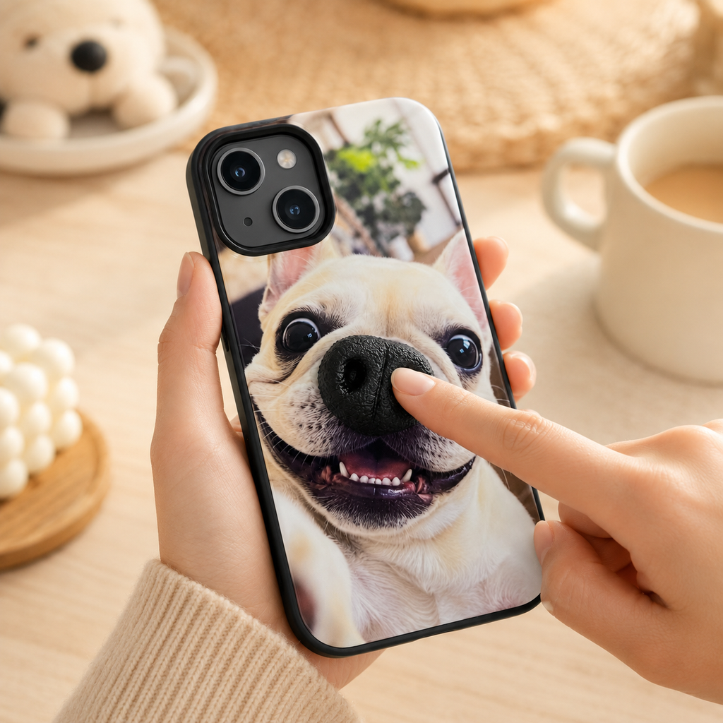 🐶 Stress‑Relief Pet Phone Case | Squishy 3D Silicone Nose