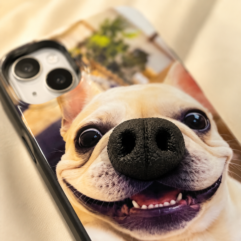 🐶 Stress‑Relief Pet Phone Case | Squishy 3D Silicone Nose