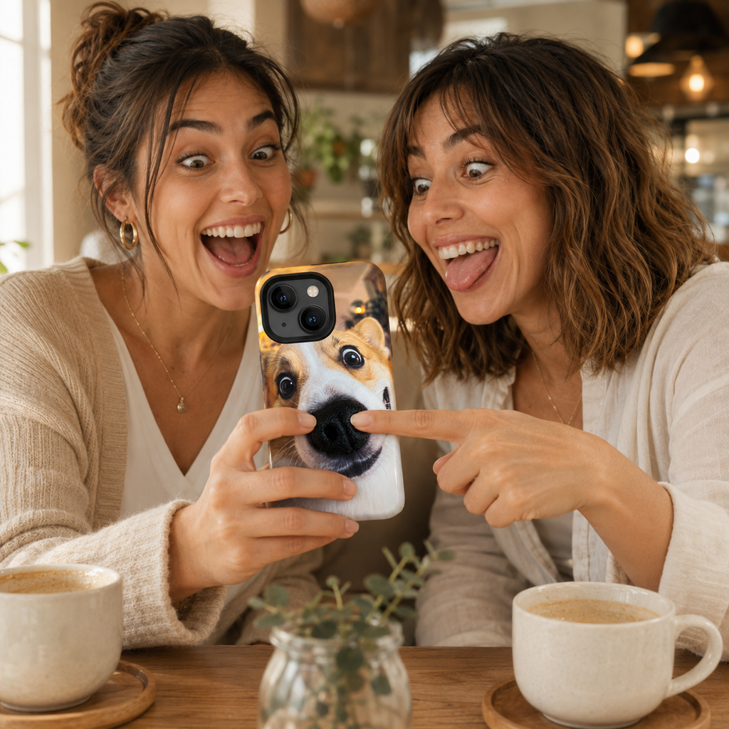 🐶 Stress‑Relief Pet Phone Case | Squishy 3D Silicone Nose