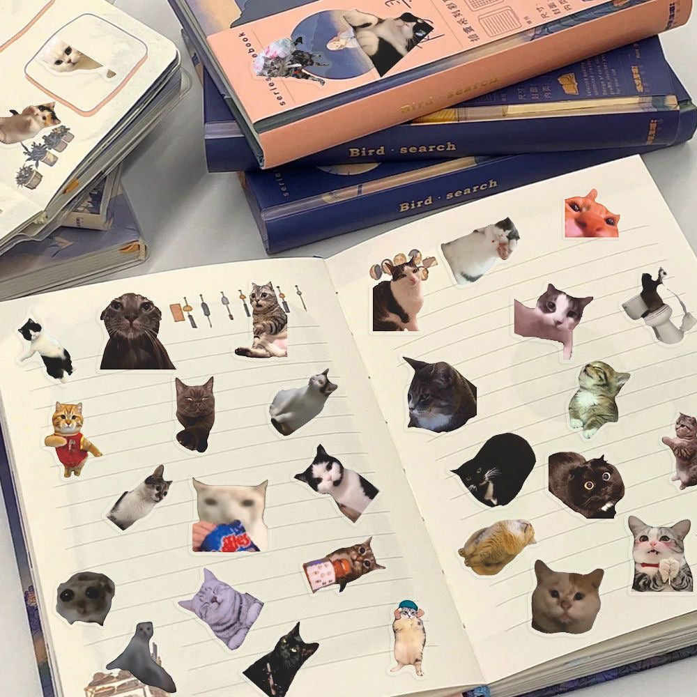 Hot selling transparent cat meme stickers