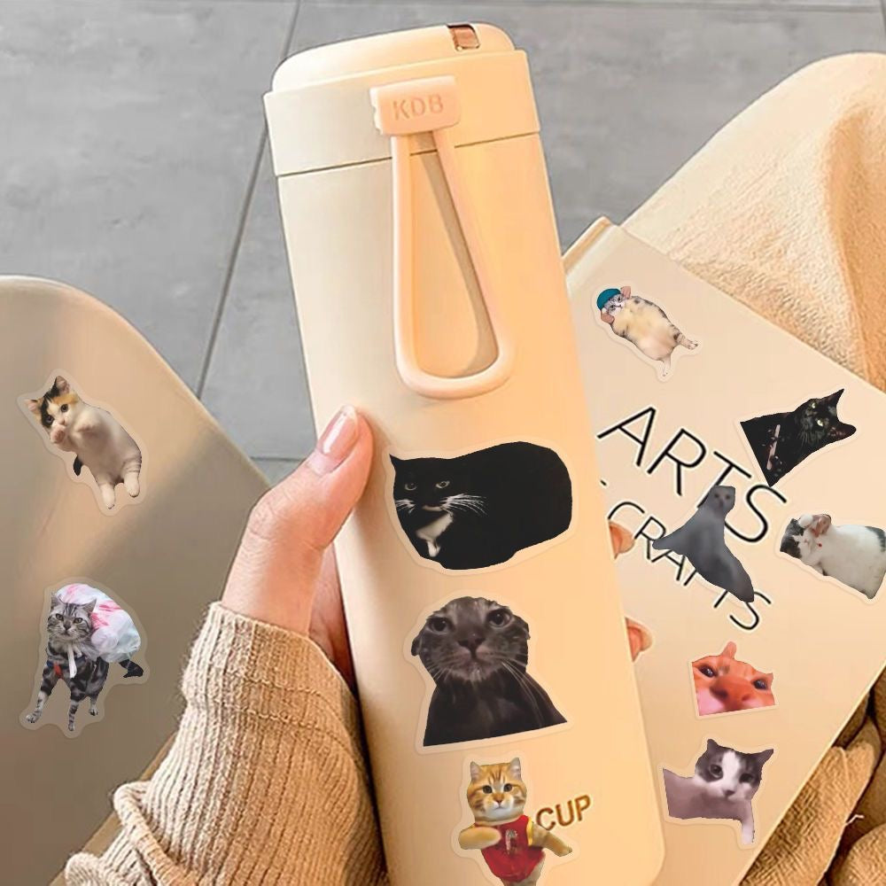 Hot selling transparent cat meme stickers