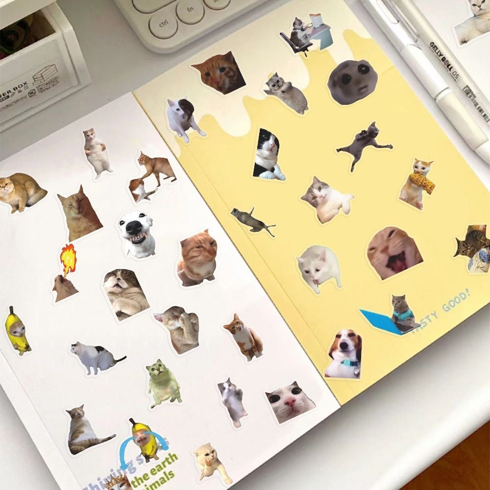 Hot selling transparent cat meme stickers