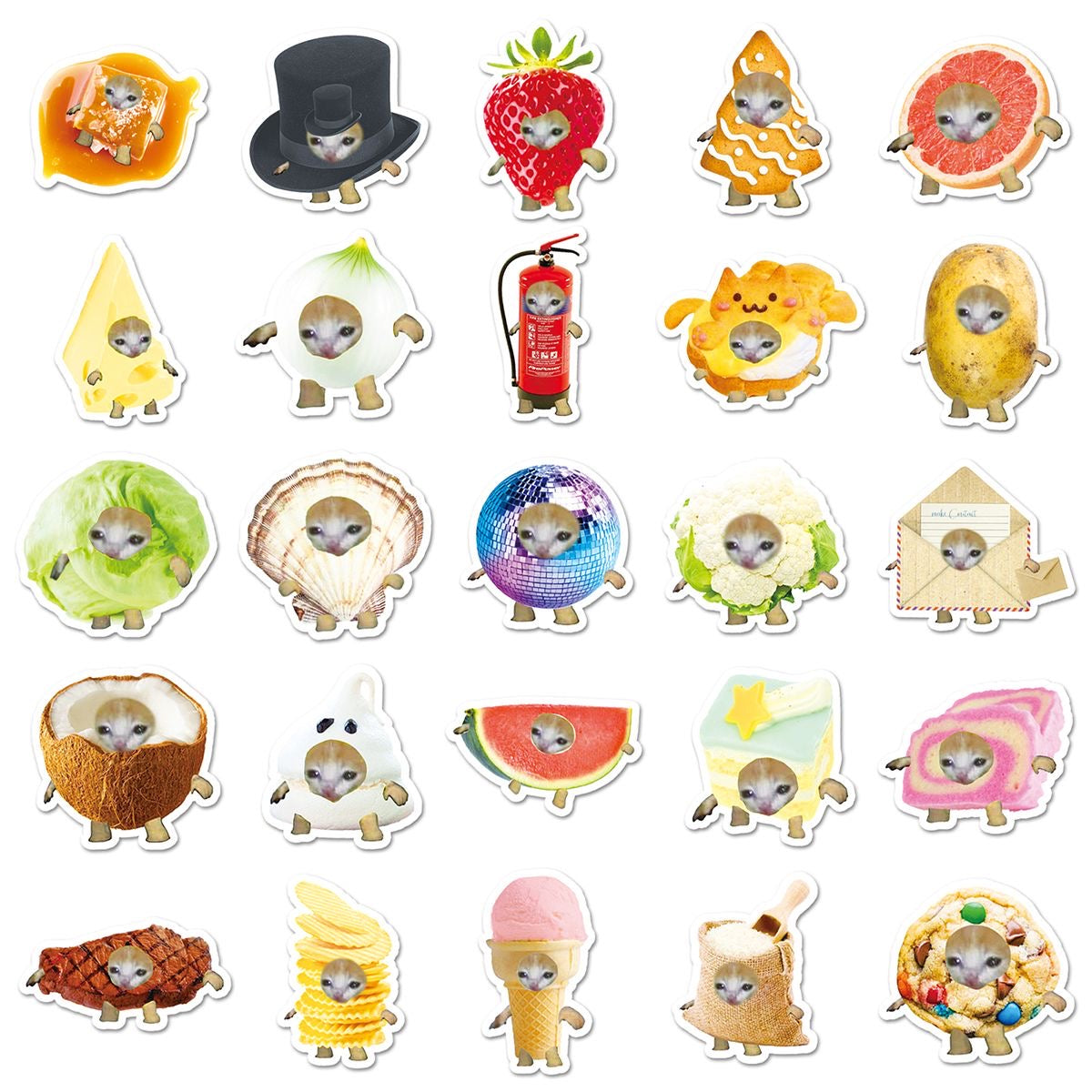 Funny Cat Head Stickers