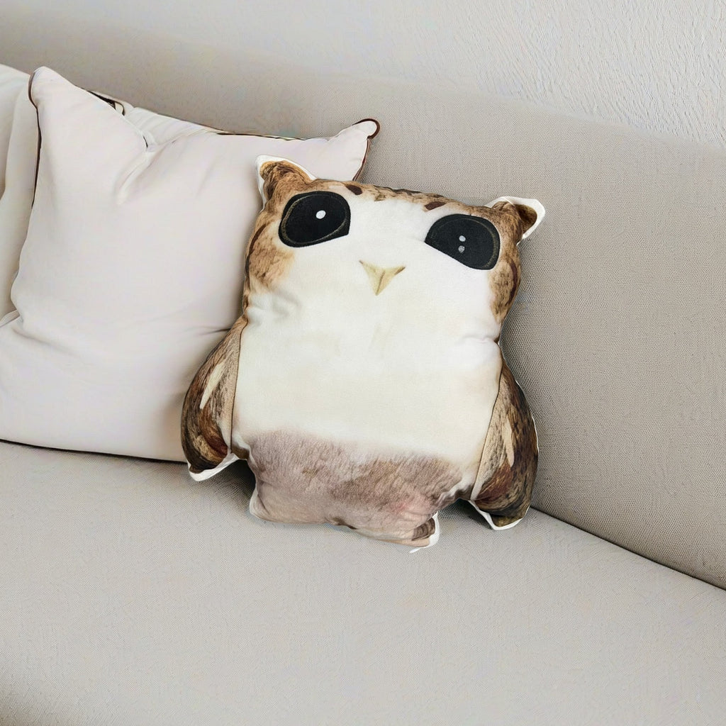 Owl-shaped pillow