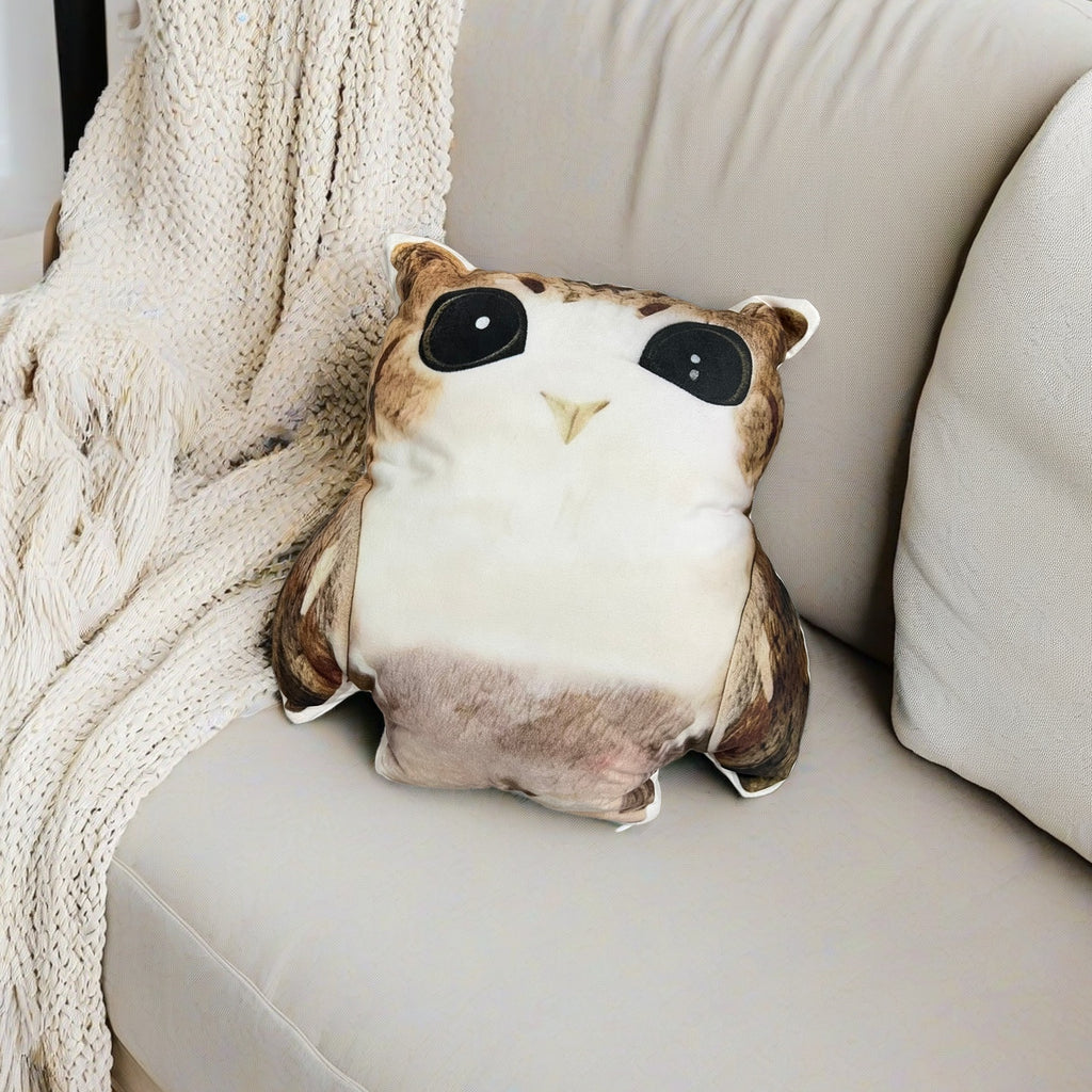 Owl-shaped pillow