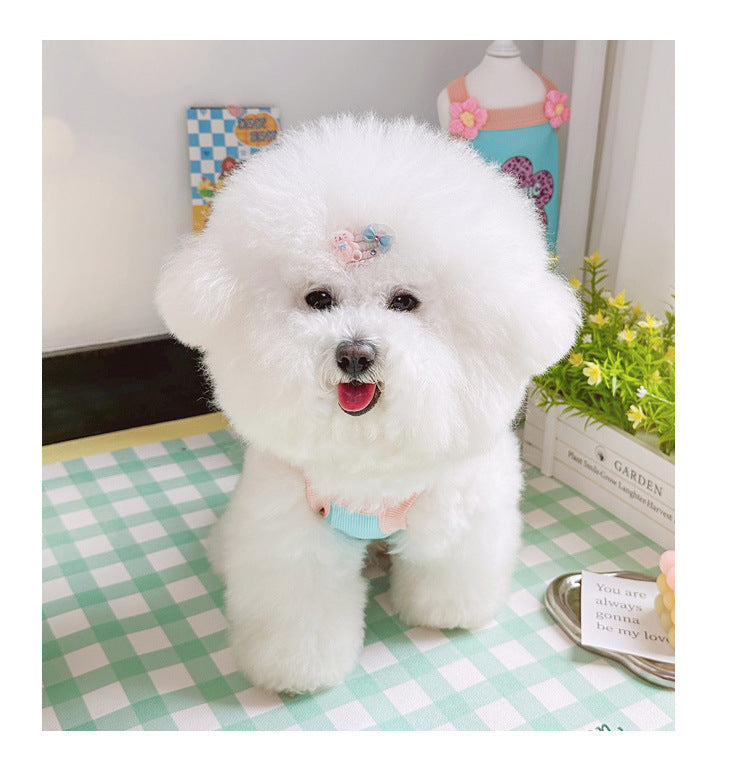 Kawaii Floral Print Cotton Sling Dog Tank Top, Breathable Korean INS Style Pet Summer Sleeveless Vest for Small Medium Dogs