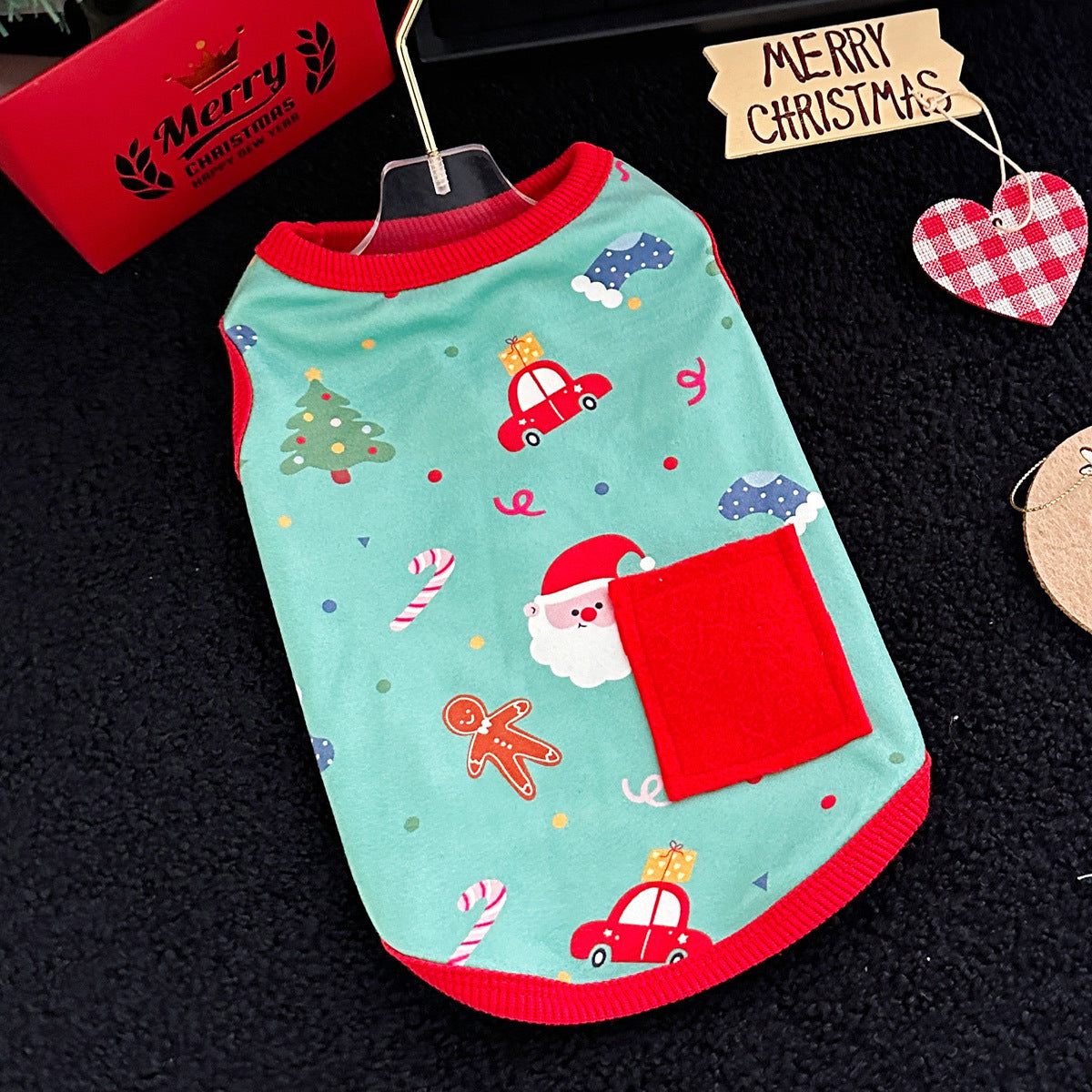 Christmas pet dog cat German velvet cotton vest warm skin-friendly comfortable high elastic clothes