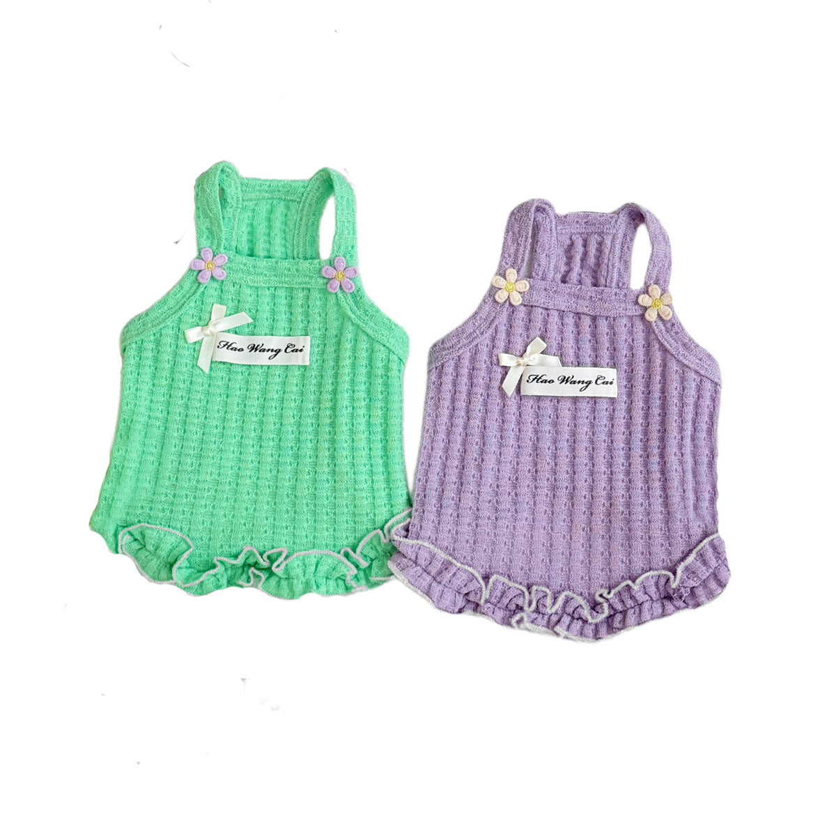 Pastoral style pet dog dog cat cotton vest summer breathable style skin-friendly comfortable small fresh cute clothes