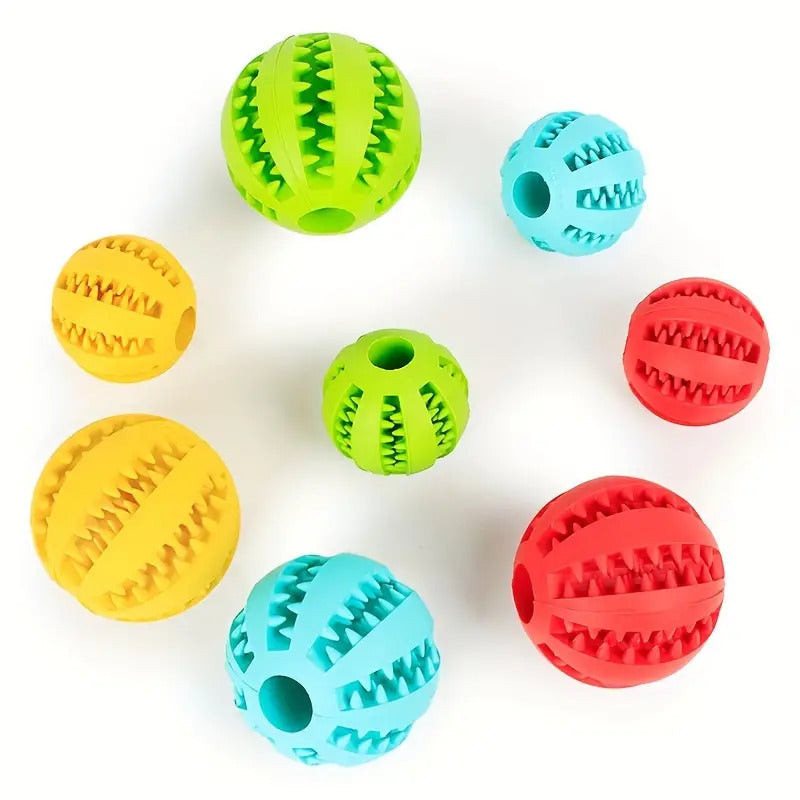 Silicone Leakage Food Treat Ball, Durable Teeth Cleaning Chew Toy for French Bulldog