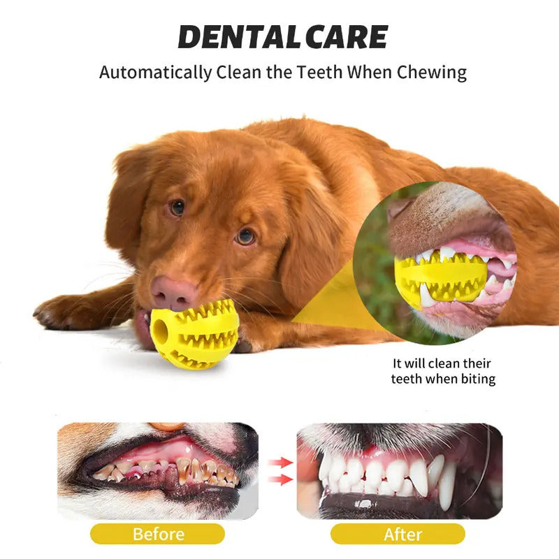 Silicone Leakage Food Treat Ball, Durable Teeth Cleaning Chew Toy for French Bulldog