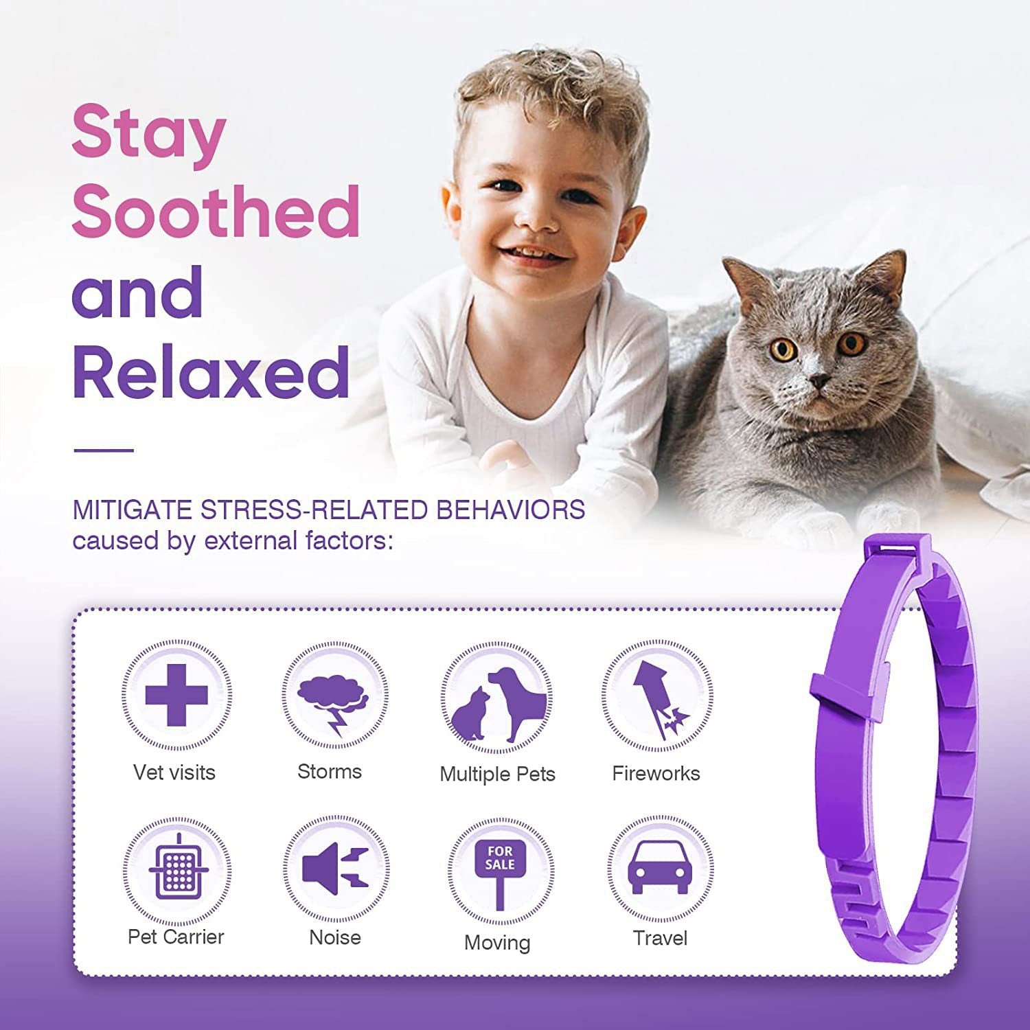 Natural Plant Essential Oil Pest Repellent Collar, Long Lasting Anti Flea Tick Mosquito Collar for Dogs & Cats
