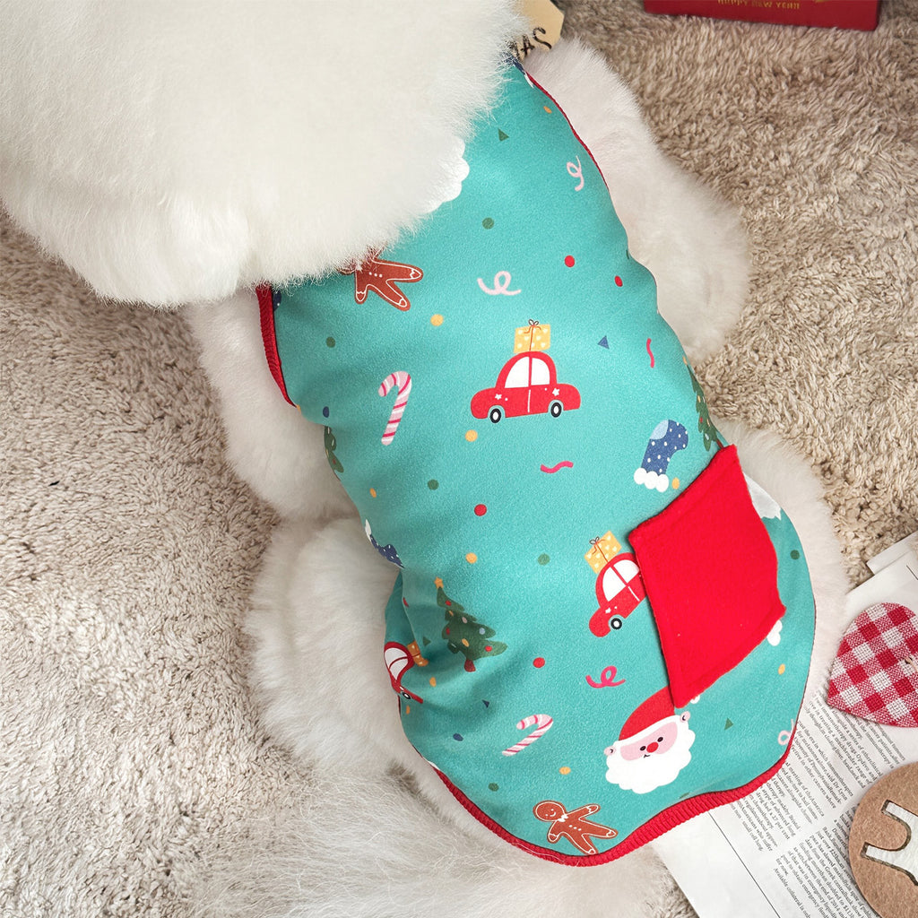 Christmas pet dog cat German velvet cotton vest warm skin-friendly comfortable high elastic clothes