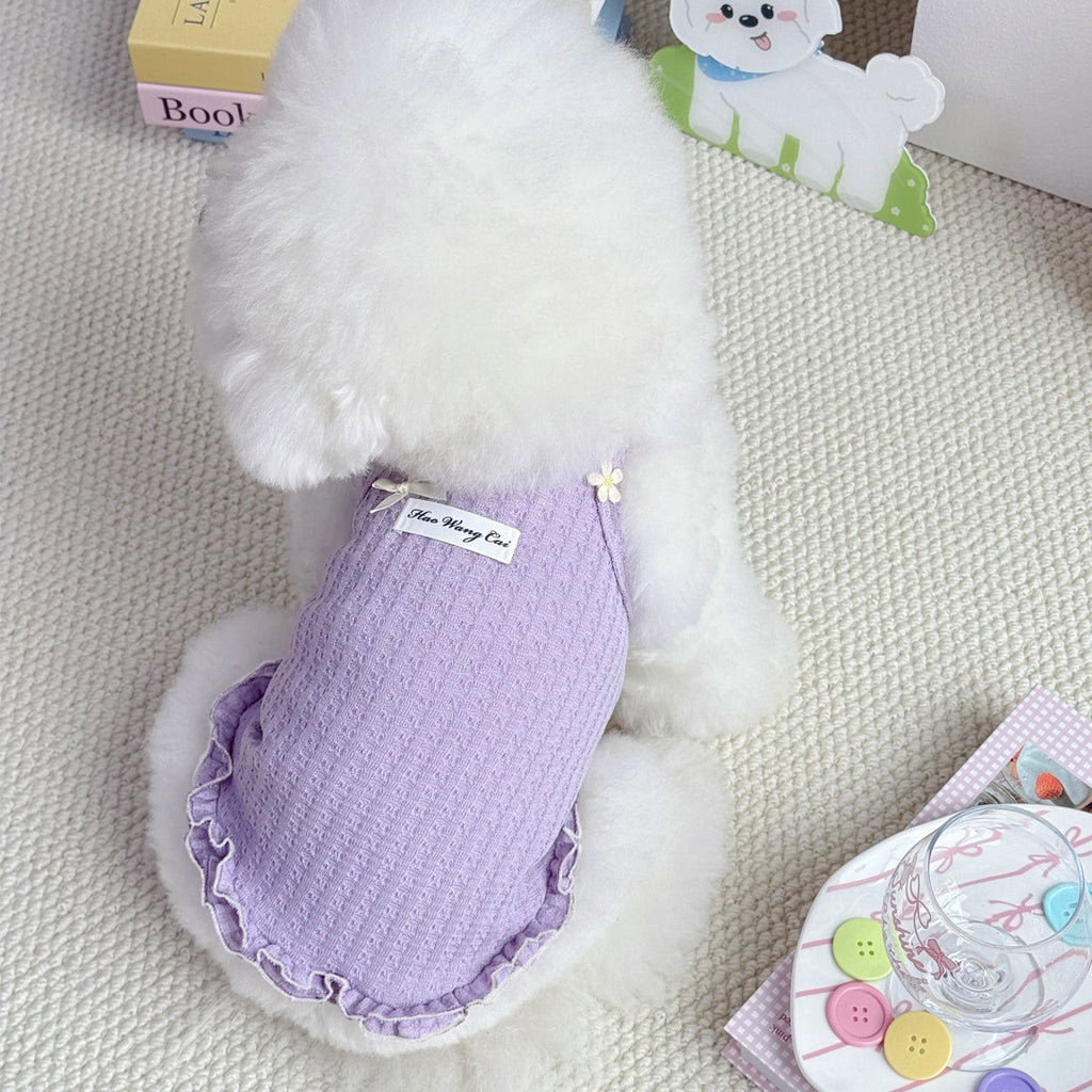 Pastoral style pet dog dog cat cotton vest summer breathable style skin-friendly comfortable small fresh cute clothes
