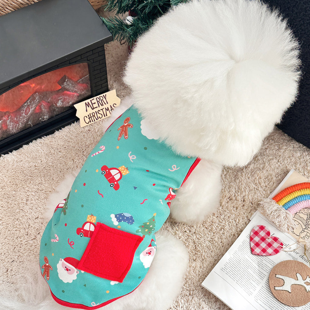 Christmas pet dog cat German velvet cotton vest warm skin-friendly comfortable high elastic clothes