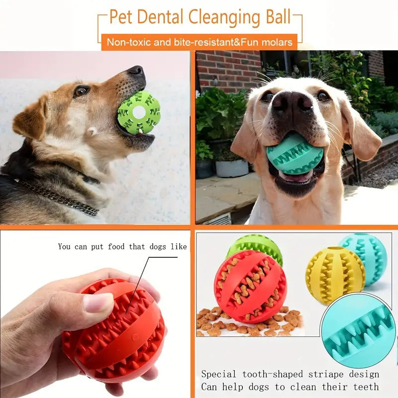 Silicone Leakage Food Treat Ball, Durable Teeth Cleaning Chew Toy for French Bulldog