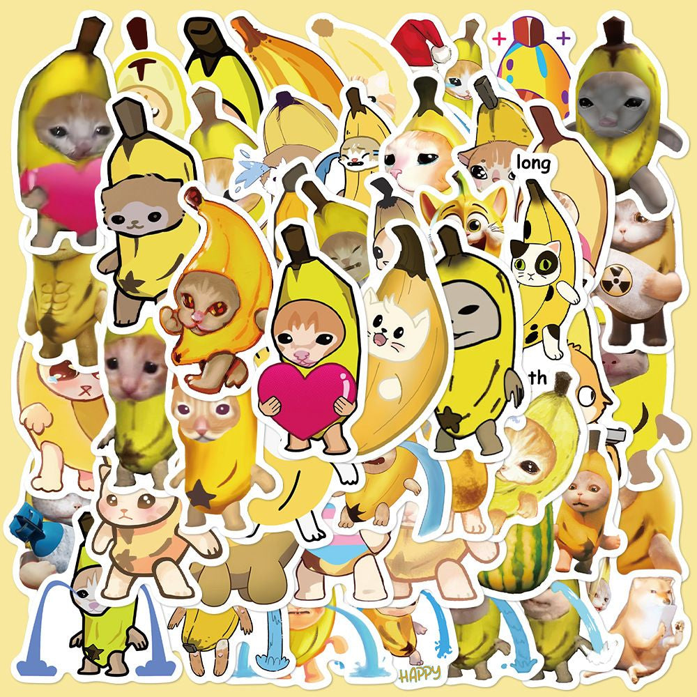 50 Unique Banana Cat Stickers