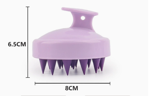 Pet Dog Bath Massage Brush, Soft Silicone Shampoo Scrubber Comb with Handle, Gentle Scalp Grooming Tool for Dog Shower Cleaning